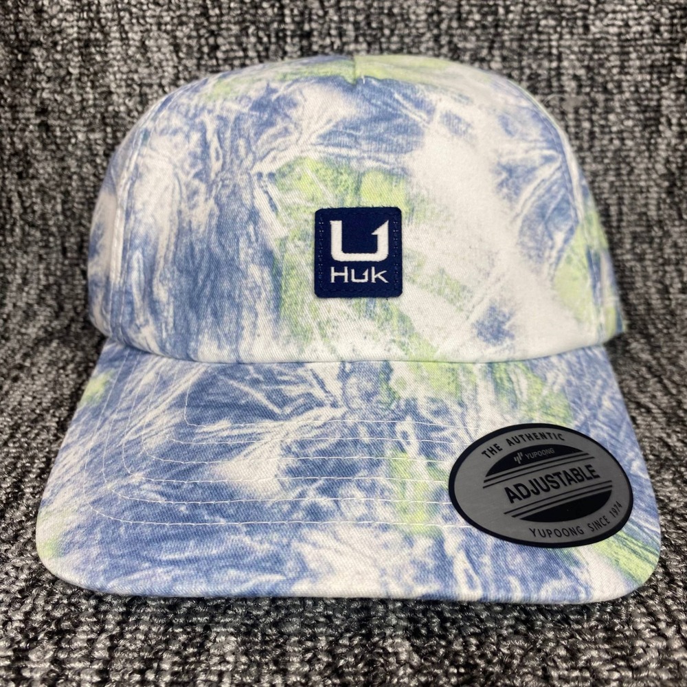 Huk Performance Fishing Hat Cap Tie Dye Blue Green Yupoong Classics Adjustable‎